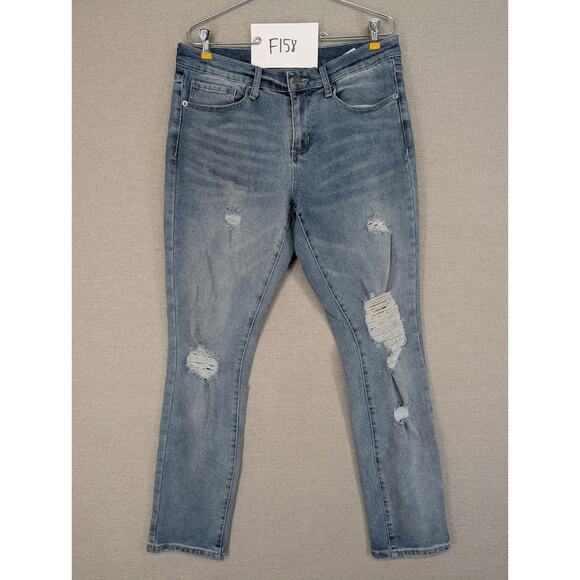 Fashion Nova Men Blue Jeans Size 32 x 32 Distressed -1025F158 - Picture 9 of 9